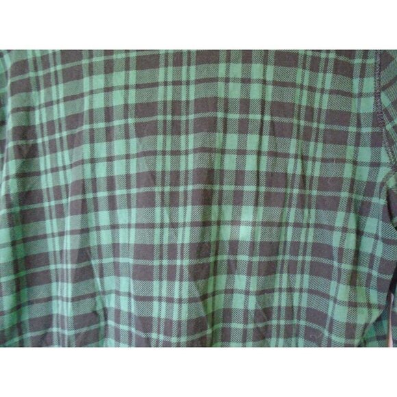 Chaps Classics Black Green Plaid Ruffle Neckline Women Sz XL with Stretch - Picture 4 of 4